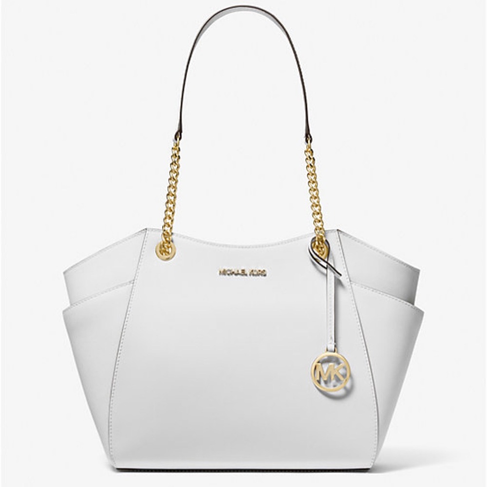Michael Kors Jet Set Lg Saffiano Leather Chain Shoulder Tote MK
Optic White 
NWT - Picture 3 of 16